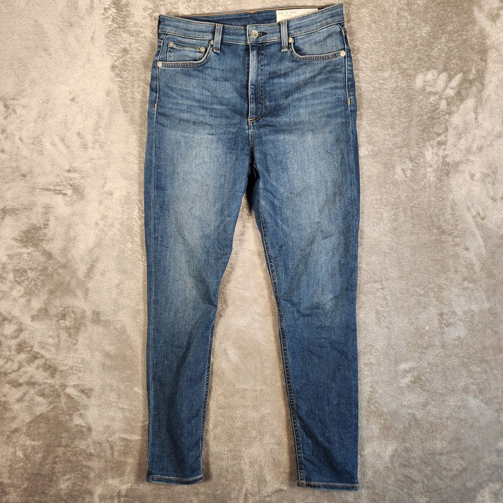 Rag & Bone Nina High-Rise Ankle Skinny Jeans Womens 28 Blue Excellent Denim